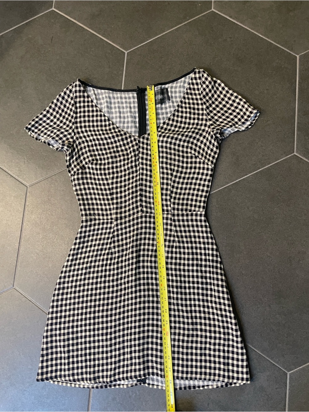Reformation Lucinda Gingham Mini Dress Black White 4 - Picture 7 of 10